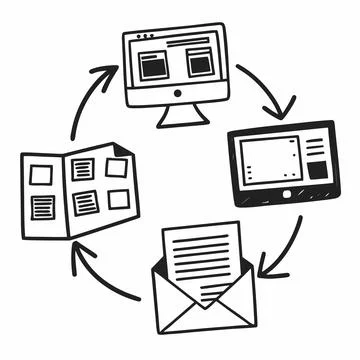 Flat Vector Illustration Of Modern Office Workflow (1)(1) Stock Illustration