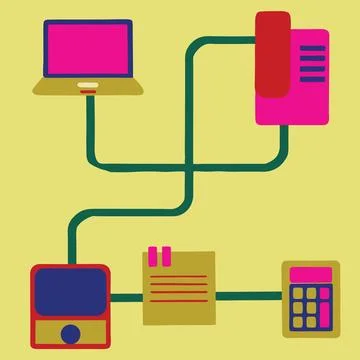 Flat Vector Illustration Of Modern Office Workflow Stock Illustration