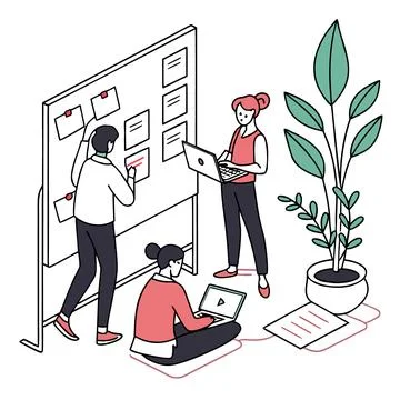 Flat Vector Illustration Of Modern Startup Culture Stock Illustration