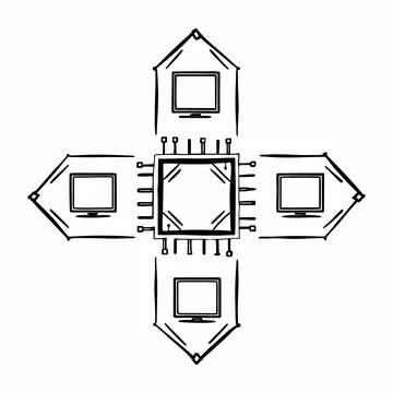 Flat Vector Illustration Of Modern Technology Rese (1) Stock Illustration