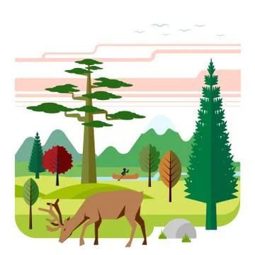 Flat vector illustration of nature Stock Illustration