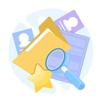 Flat vector illustration of office folder with documents Stock Illustration