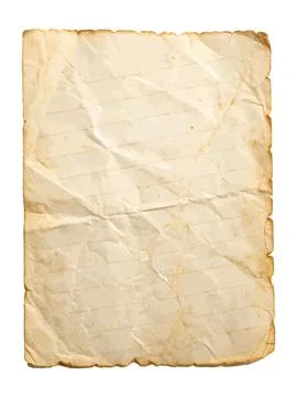 Flat vector illustration of old paper sheet isolated on white background wi.. Stock Illustration