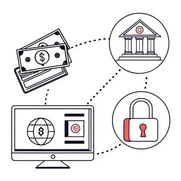 Flat Vector Illustration Of Online Banking Service Stock Illustration