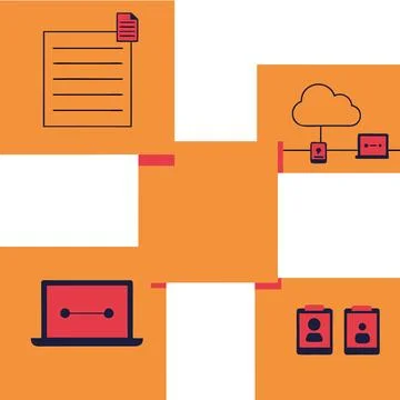 Flat Vector Illustration Of Online Collaboration T Stock Illustration