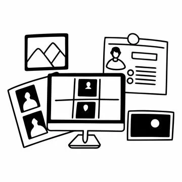 Flat Vector Illustration Of Online Collaboration W (1) Stock Illustration