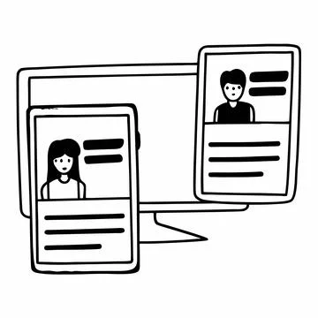 Flat Vector Illustration Of Online Communication P (1) Stock Illustration