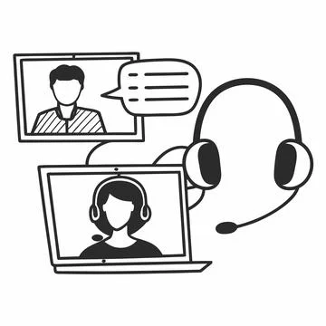 Flat Vector Illustration Of Online Customer Suppor Stock Illustration