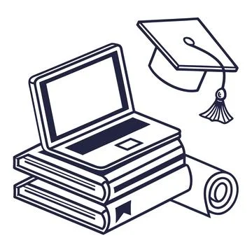 Flat Vector Illustration Of Online Education With Stock Illustration