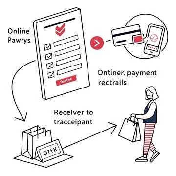 Flat Vector Illustration Of Online Payment Process (1) Stock Illustration