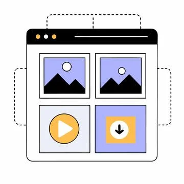 Flat Vector Illustration Of Online Portfolio Showc Stock Illustration