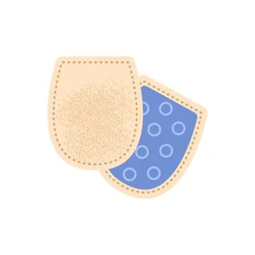 Flat vector illustration of orthopedic heel insert shown in front and back vi Stock Illustration