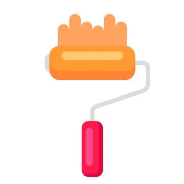 Flat Vector Illustration of Paint Roller Stock Illustration