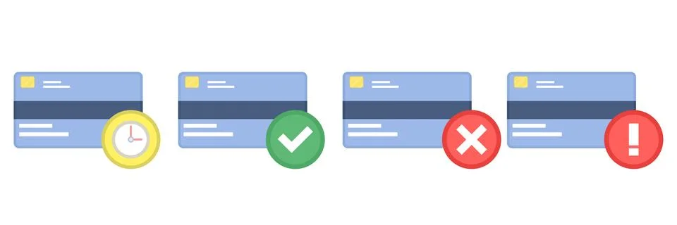 Flat vector illustration of payment alert status Stock Illustration