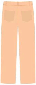 Flat Vector Illustration of Peach Pastel Trousers with Back Pockets Illustrazione stock