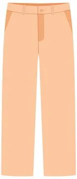 Flat Vector Illustration of Peach Pastel Colored Trousers Stock Illustration