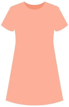 Flat Vector Illustration of a Peach Pastel Summer Dress Mockup Stock Illustration
