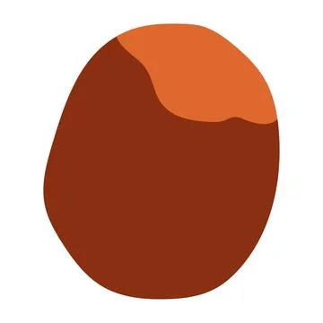 Flat vector illustration of a peeled brown chestnut with light top cap detail Stock Illustration