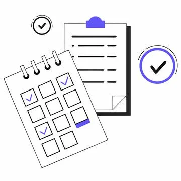 Flat Vector Illustration Of Productivity Planning (1) Stock Illustration