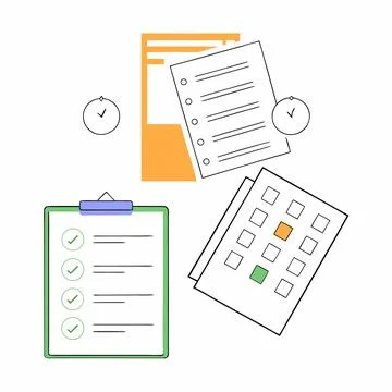 Flat Vector Illustration Of Productivity Planning Stock Illustration