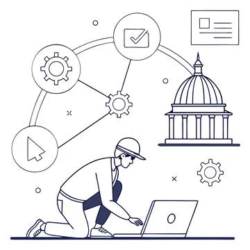 Flat Vector Illustration Of Professional Service P (1) Stock Illustration