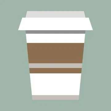 Flat vector illustration of proper trendy paper coffee cup to go Illustrazione stock