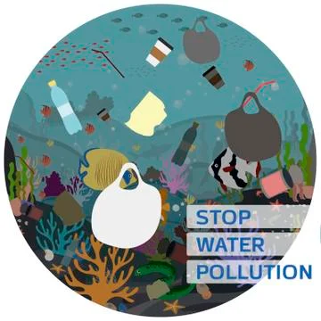 Flat vector illustration for protecting water and the environment from pollution Stock Illustration