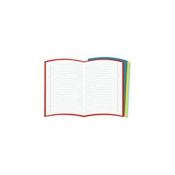 Flat Vector illustration of red blank empty notepad, notebook. Closed noteboo 스톡 일러스트