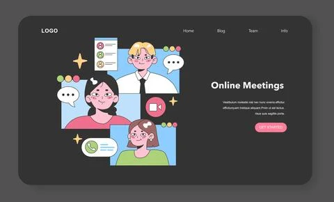 Flat vector illustration for remote team building 스톡 일러스트