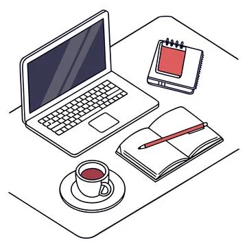 Flat Vector Illustration Of Remote Work From Home Stock Illustration