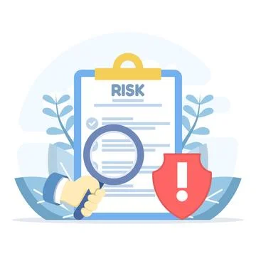 Flat vector illustration of a risk management concept 스톡 일러스트