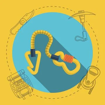 Flat vector illustration for rock climbing. Quickdraw イラスト素材