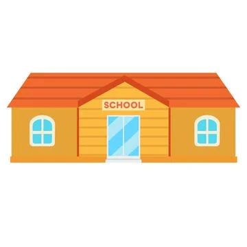 Flat Vector Illustration of a School Building Ilustración de archivo