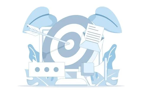 Flat vector illustration of SEO and social media marketing concept Stock Illustration
