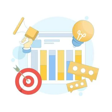 Flat vector illustration of SEO and SMM optimization concept 스톡 일러스트