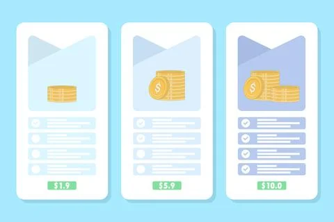 Flat vector illustration of service pricing table Stock Illustration
