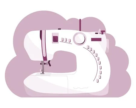 Flat vector illustration of sew machine icon Stock Illustration