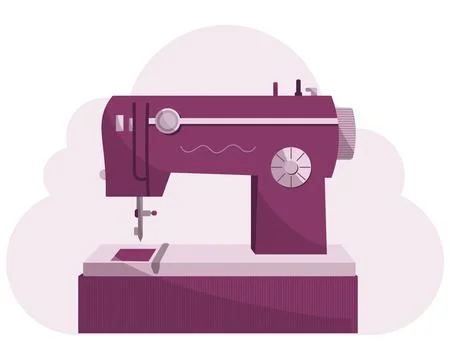 Flat vector illustration of sew machine icon Stock Illustration