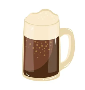 Flat vector illustration showcasing a mug of frothy beer a common sight in pu Stock Illustration