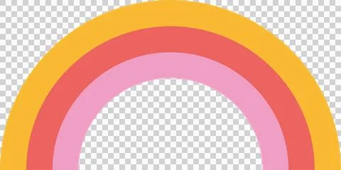 Flat vector illustration is showing rainbow arch with three pastel bands on Stock Illustration