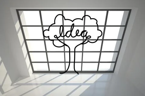 Flat vector illustration is showing skylight grid casting light and shadow, with Stock Illustration