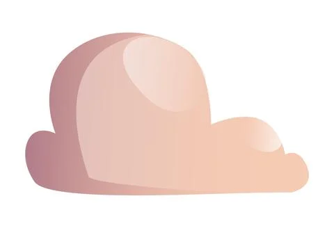 Flat vector illustration of a simple abstract cloud shape rounded and soft wi Stock Illustration