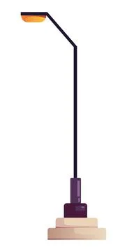 Flat vector illustration of a simple and modern street lamp commonly found in Stock Illustration