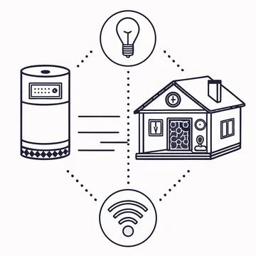 Flat Vector Illustration Of Smart Home Technology Stock Illustration