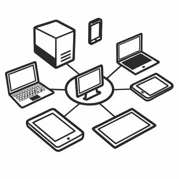 Flat Vector Illustration Of Smart Technology Ecosy (1)(1) Stock Illustration