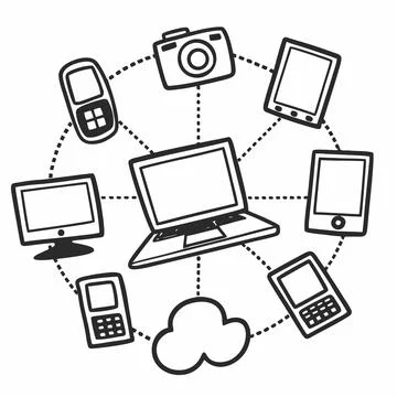 Flat Vector Illustration Of Smart Technology Ecosy(1) Stock Illustration