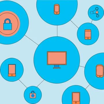 Flat Vector Illustration Of Smart Technology Ecosy Stock Illustration