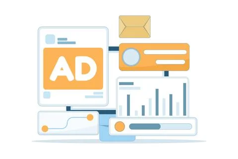 Flat vector illustration of social media analytics concept Stock Illustration