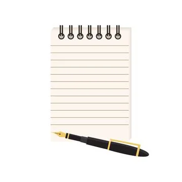Flat vector illustration of spiral notepad with lines with space for text and Stock Illustration