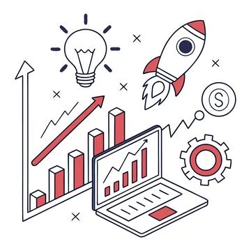 Flat Vector Illustration Of Startup Business Conce (1) Stock Illustration